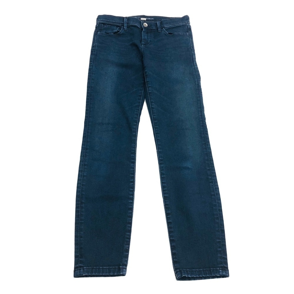Banana Republic Jeans Women 25 Blue Skinny Cropped Dark Wash Denim